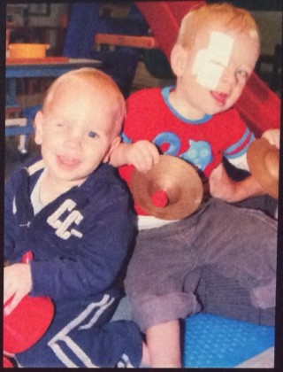 Our two ambassadors, Ollie and Zac, making music.