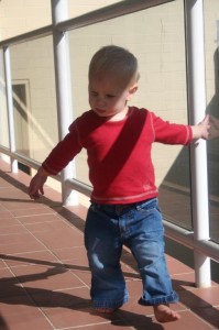 little boy walking